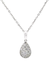 John Lewis E.W Adams 18ct White Gold Diamond Pear Drop Pendant Necklace- Buy online at McGrocer