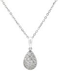 E.W Adams diamond pear drop pendant necklace 18ct white gold, UK version
