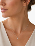 E.W Adams diamond pear drop pendant necklace 18ct white gold, UK version