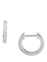 John Lewis E.W Adams 9ct Gold Diamond Huggie Hoop Earrings- Buy online at McGrocer