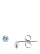 John Lewis E.W Adams 9ct White Gold Round Cut Aquamarine Stud Earrings- Buy online at McGrocer