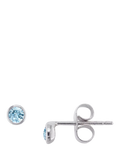 E.W Adams 9ct white gold aquamarine stud earrings - British product