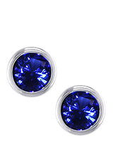 John Lewis E.W Adams 9ct White Gold Round Cut Sapphire Stud Earrings White/Blue- Buy online at McGrocer