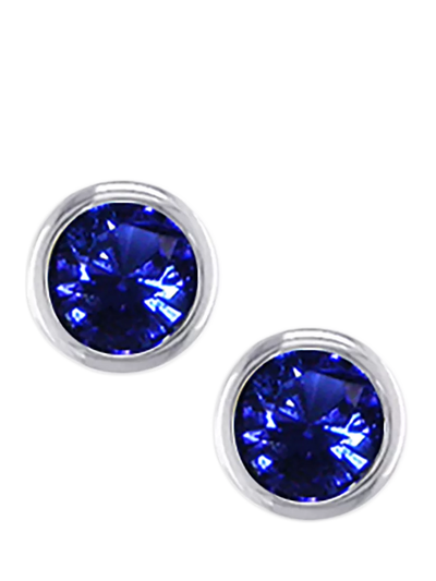John Lewis E.W Adams 9ct White Gold Round Cut Sapphire Stud Earrings White/Blue- Buy online at McGrocer