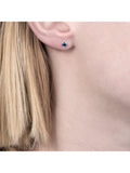 E.W Adams 9ct white gold round sapphire stud earrings, imported from the UK