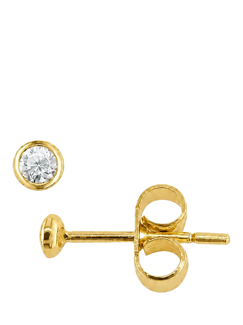 E.W Adams 9ct gold diamond stud earrings, UK version