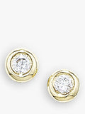 E.W Adams 9ct gold diamond stud earrings, UK version