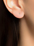 E.W Adams 9ct gold diamond stud earrings, UK version