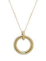 John Lewis E.W Adams 9ct Yellow Gold Diamond Circle Pendant Necklace, Yellow- Buy online at McGrocer