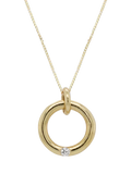 E.W. Adams 9ct yellow gold diamond circle pendant necklace 0.02ct - British product