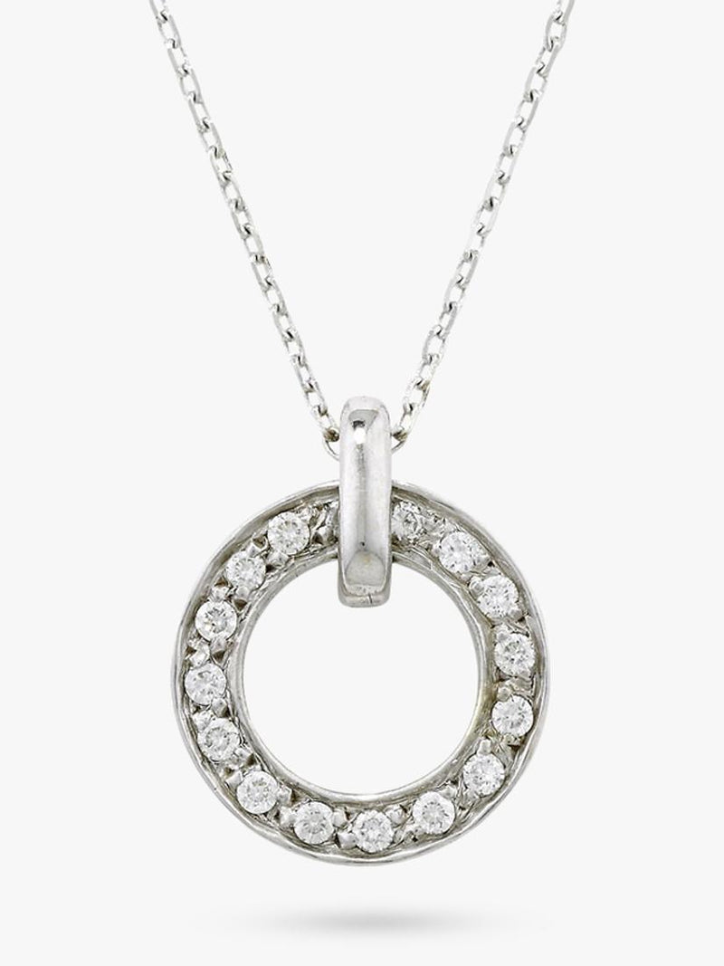 E.W Adams 9ct gold diamond spinning hoop pendant, UK version