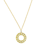 E.W Adams 9ct yellow gold diamond round pendant necklace, imported from the UK