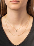 E.W Adams 9ct yellow gold diamond round pendant necklace, imported from the UK