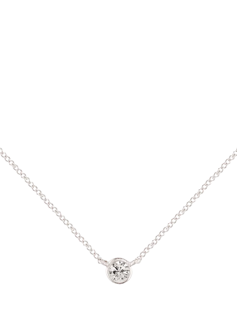 E.W Adams 9ct gold solitaire diamond pendant necklace 0.145ct, UK version