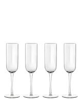 John Lewis Luigi Bormioli Jazz Champagne Glass Flutes Set of 4, 210ml, Clear- Buy online at McGrocer
