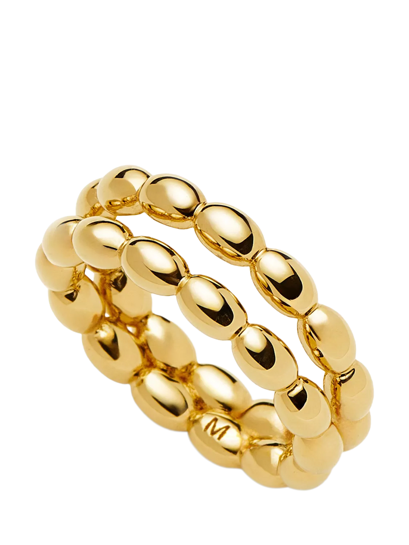 Missoma Molten Olive Double Band Gold Plated Stacking Ring