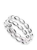 Missoma Molten Olive Double Band Stacking Ring, Silver