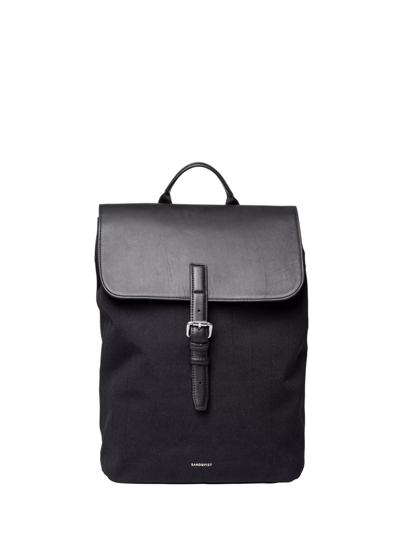 Sandqvist Leather Lid backpack 25L black, UK version