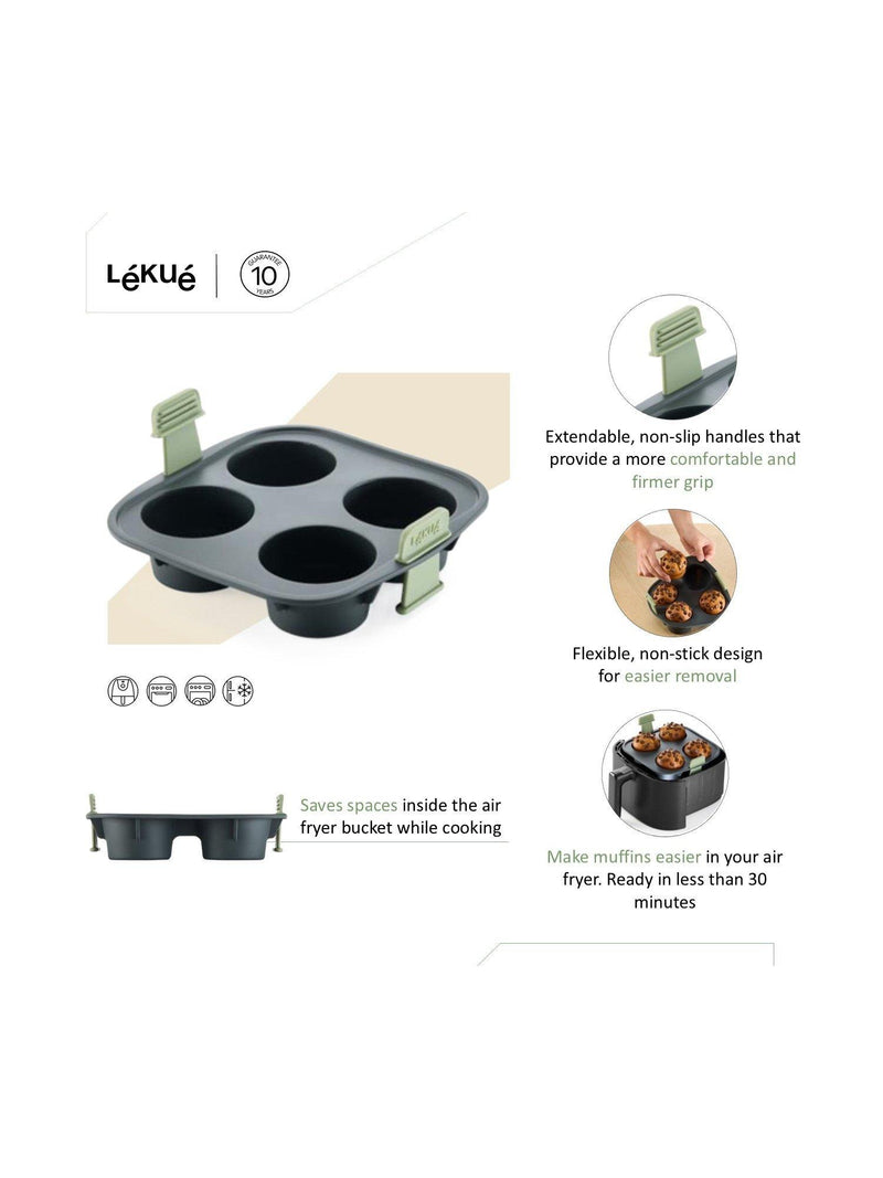 Lékué silicone non-stick muffin mould 4-hole - British product