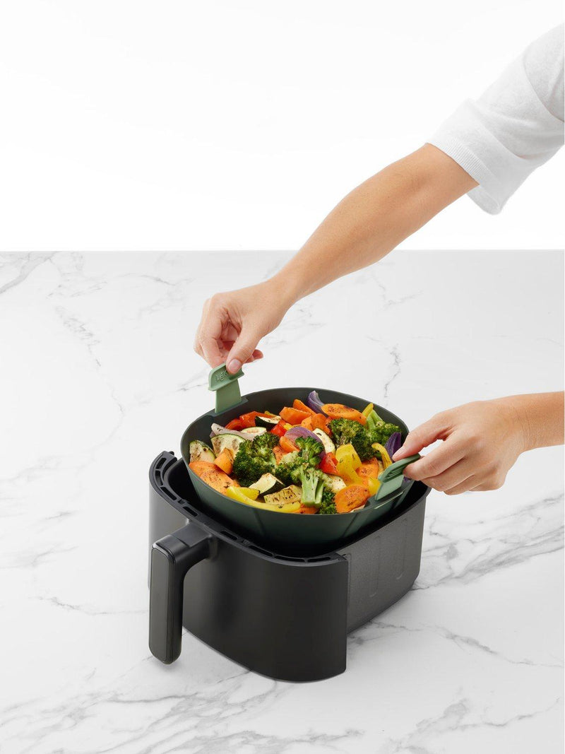Lékué air fryer basket large square grey - British product