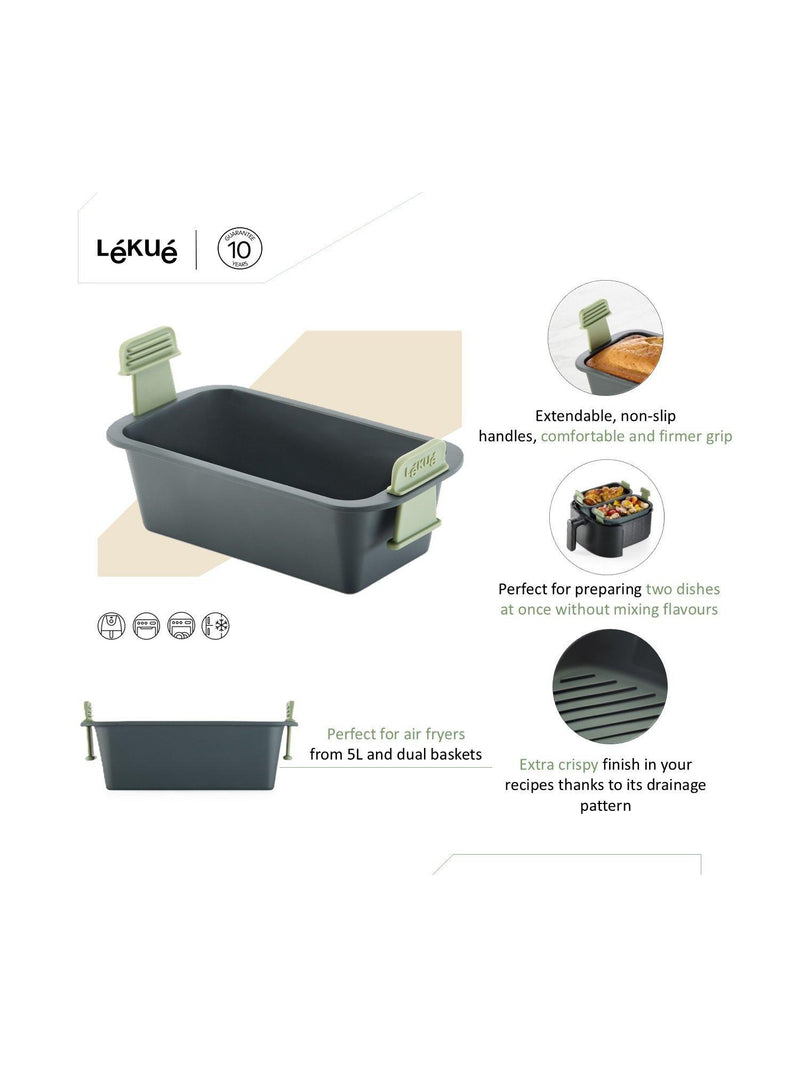 Lékué rectangular air fryer basket grey, UK version
