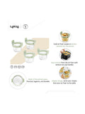 Lékué air fryer glass mini cups set of 4 clear/green (British brand)