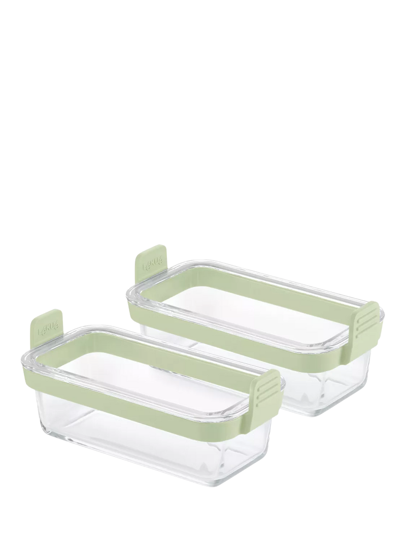 Lékué air fryer glass dish set clear green, imported from the UK