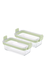 John Lewis Lékué Air Fryer Rectangular Glass Dish, Set of 2, Clear/Green- Buy online at McGrocer