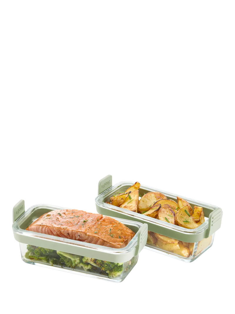 Lékué air fryer glass dish set clear green, imported from the UK