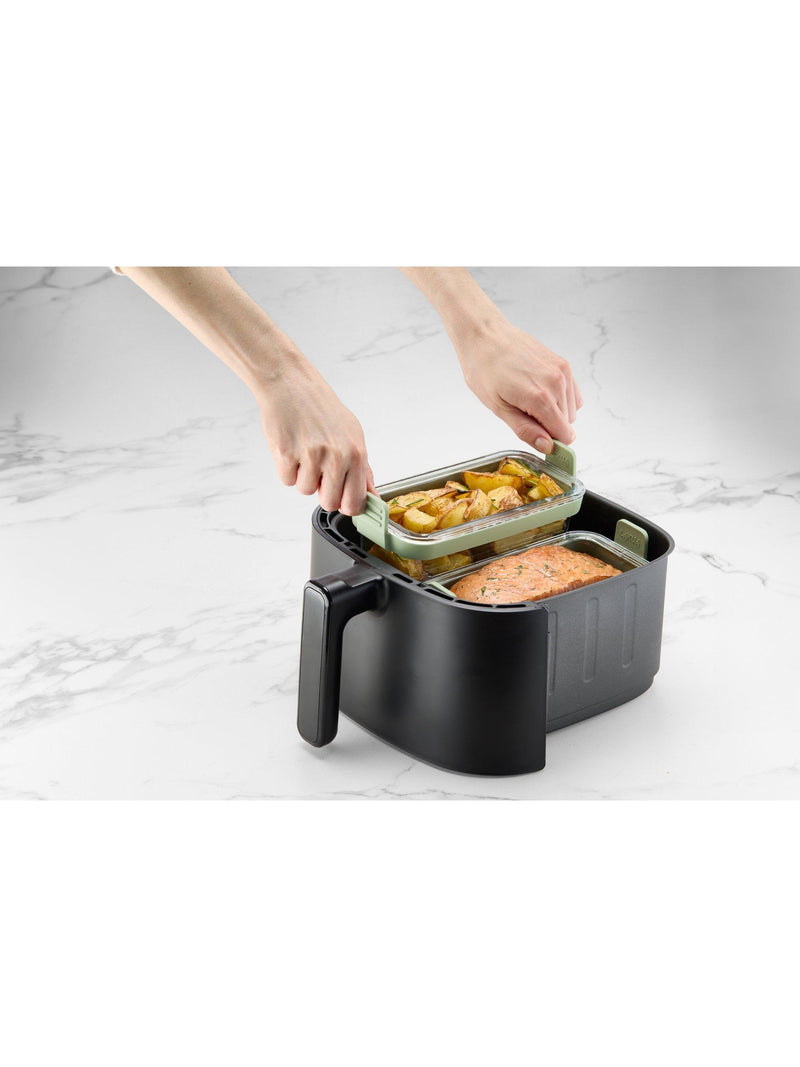 Lékué air fryer glass dish set clear green, imported from the UK