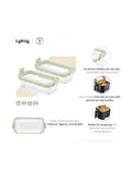 Lékué air fryer glass dish set clear green, imported from the UK