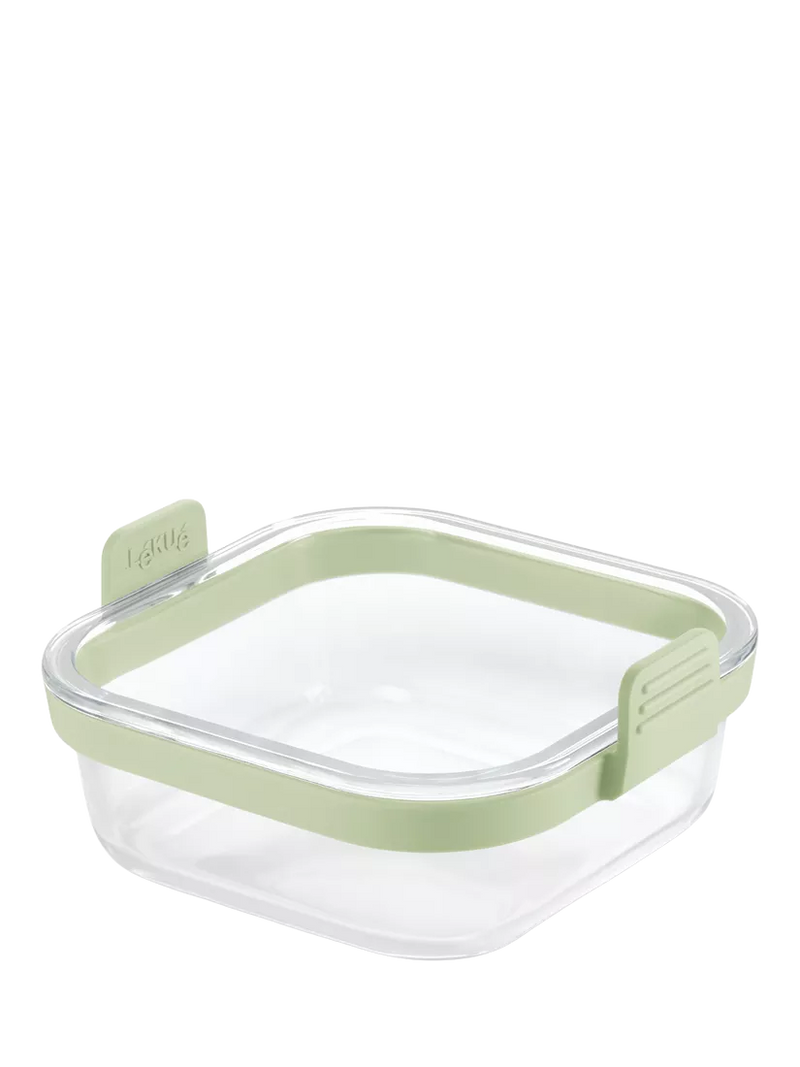Lékué air fryer square glass dish clear green (British brand)