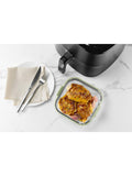 Lékué air fryer square glass dish clear green (British brand)