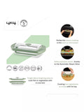 Lékué glass steam cooker with tray and recipe book (British brand)