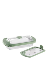 John Lewis Lékué Glass Steam Cooker & Tray Set, Clear/Green- Buy online at McGrocer