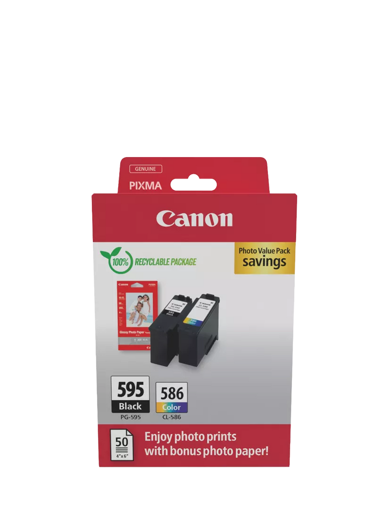 Canon ink cartridge multipack PG-595 CL-586 with photo paper - British product