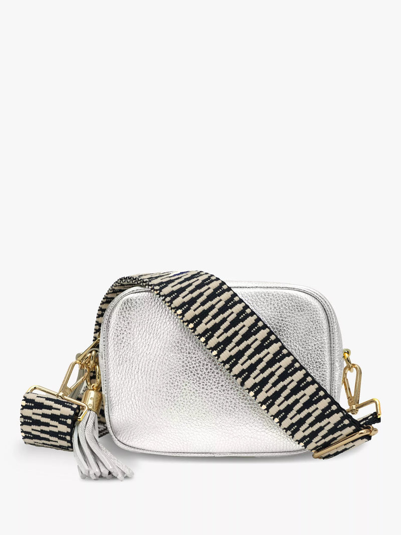 Apatchy London silver leather crossbody bag - British product