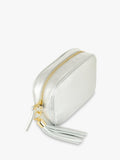 Apatchy London silver leather crossbody bag - British product