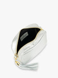 Apatchy London silver leather crossbody bag - British product