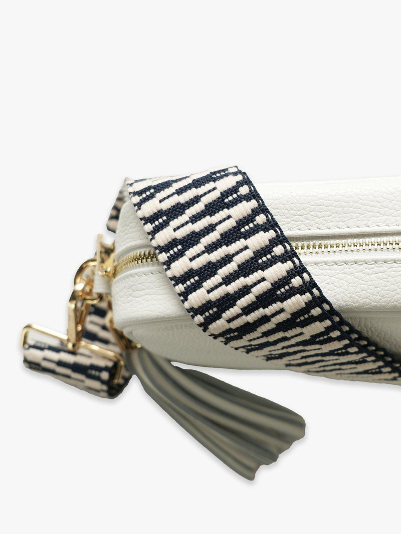Apatchy London white tassel leather crossbody bag - British product