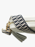 Apatchy London white tassel leather crossbody bag - British product