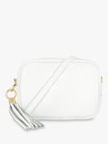 Apatchy London white tassel leather crossbody bag - British product