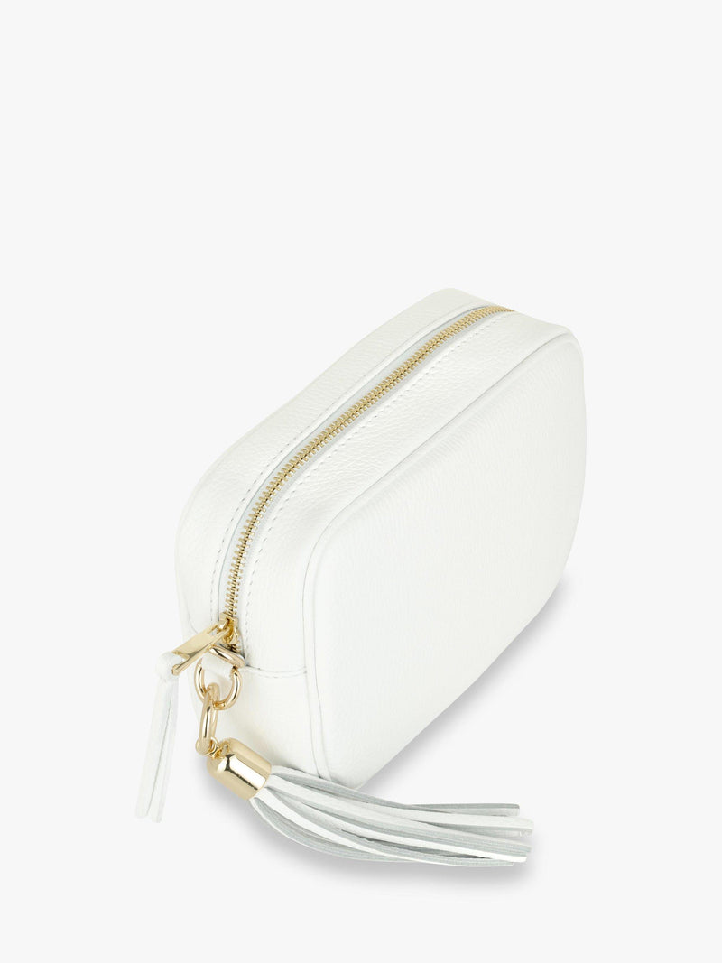 Apatchy London white tassel leather crossbody bag - British product