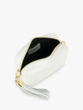 Apatchy London white tassel leather crossbody bag - British product