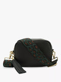 Apatchy London Tassel Leather Crossbody Bag with Teal Cheetah Strap