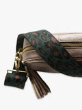 Apatchy London tassel leather crossbody bag bronze cheetah strap - British product