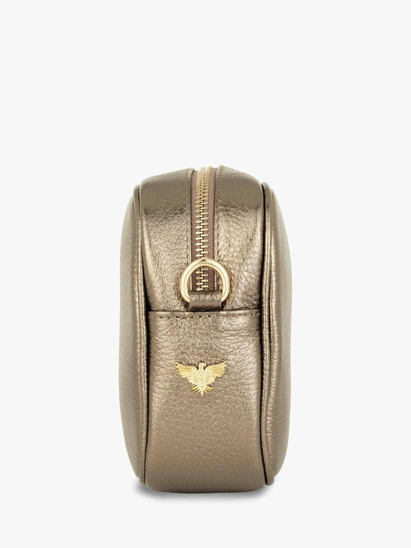 Apatchy London tassel leather crossbody bag bronze cheetah strap - British product