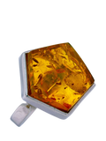 Be-Jewelled natural Baltic cognac amber ring adjustable - British product
