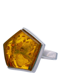 Be-Jewelled natural Baltic cognac amber ring adjustable - British product