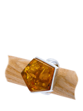 Be-Jewelled natural Baltic cognac amber ring adjustable - British product